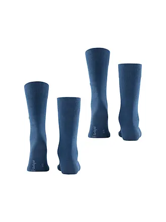 BURLINGTON | Chaussettes pour homme EVERYDAY, lot de 2, 40-46, bleu marine foncé | blau